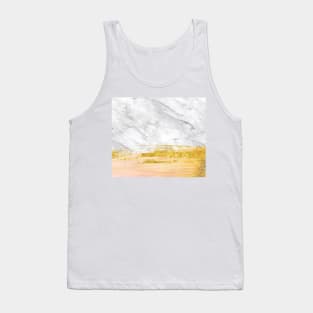 Golden painted white marble Tank Top